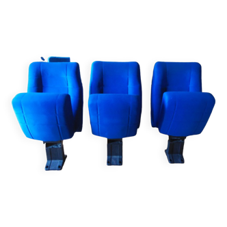 Set of 3 folding seat cinema chairs