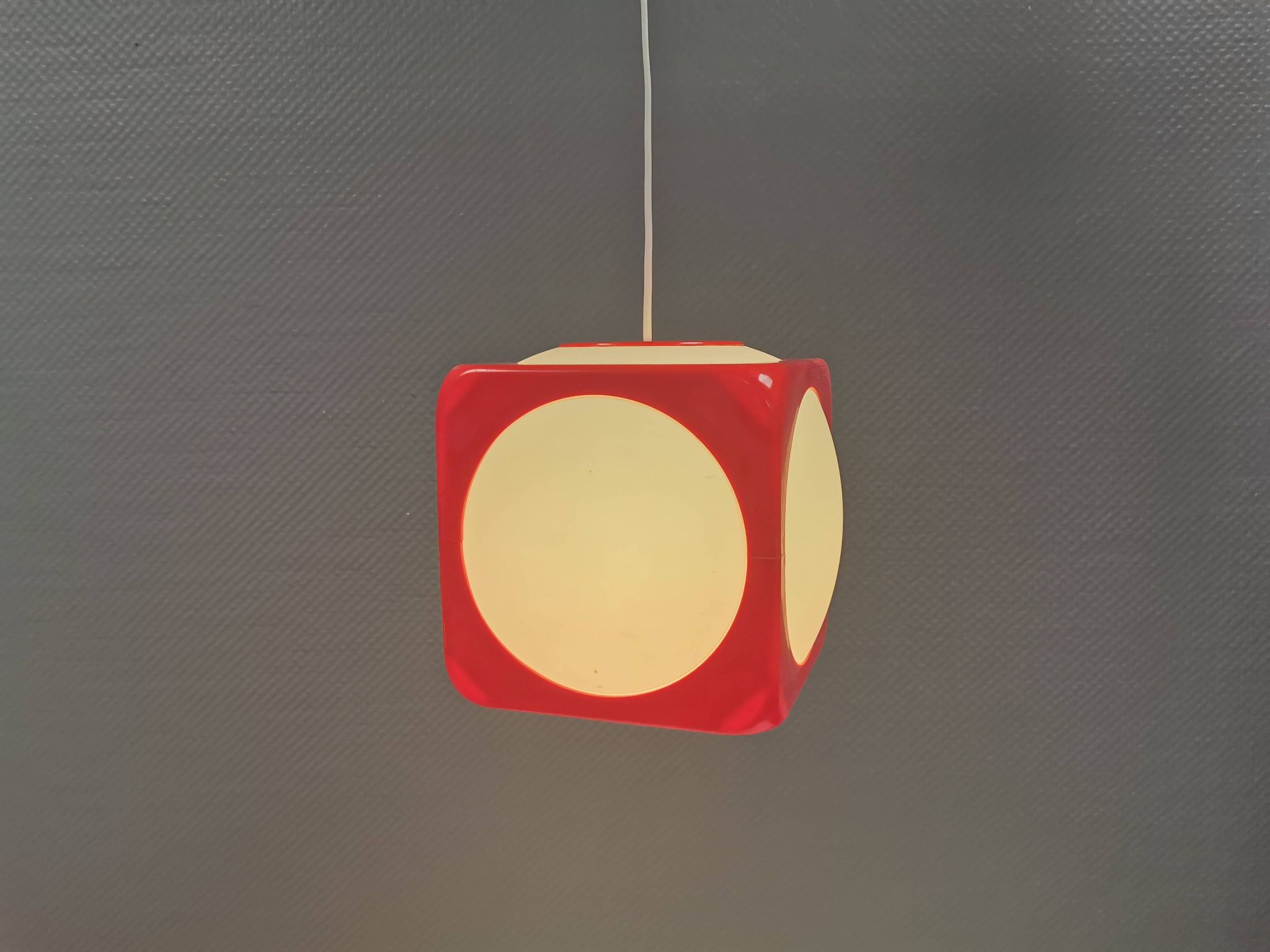 Vintage Poker Dice pendant lamp by Hoyrup Lighting, 1976, Denmark.