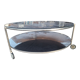 Round coffee table top in black glass