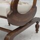 Chaise berçante danoise des années 1930, dossier haut, laine tissée à la main d'origine, bois de frêne.