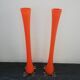 Pair of soliflores vases in orange glass