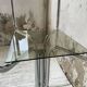 80s glass and marble console