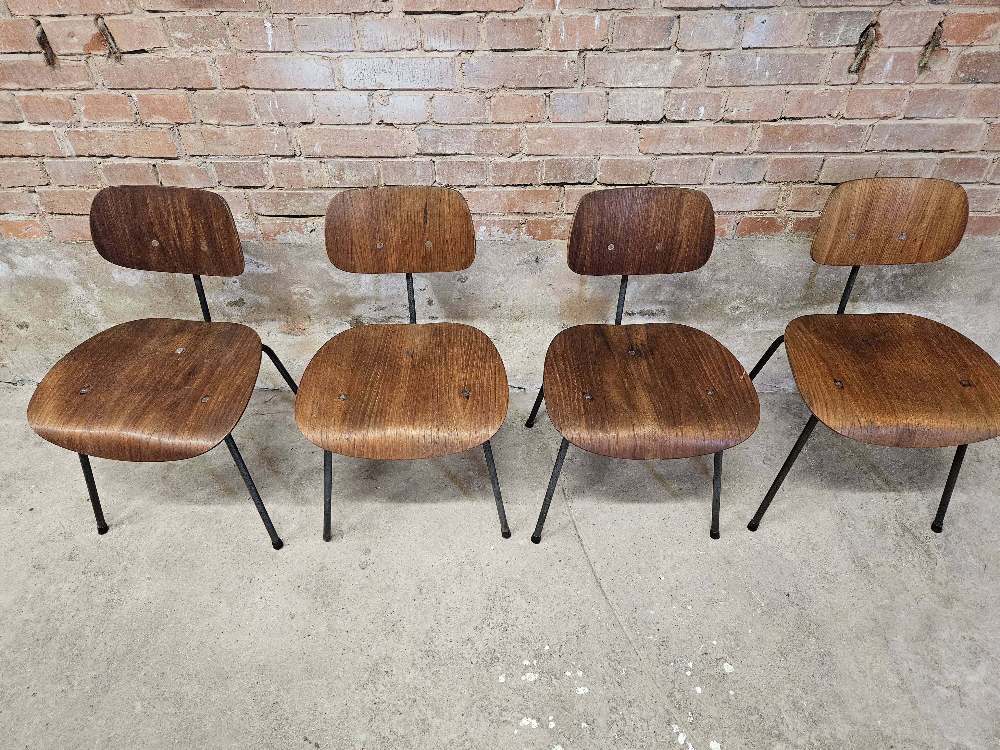 Set de 4 chaises  vintage Se 68 par Egon Eiermann pour Wilde+Spieth 1950"