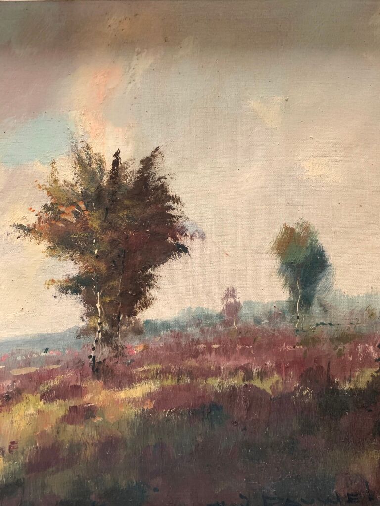 Paysage "Bruyère en fleurs". H.J. Pauwels