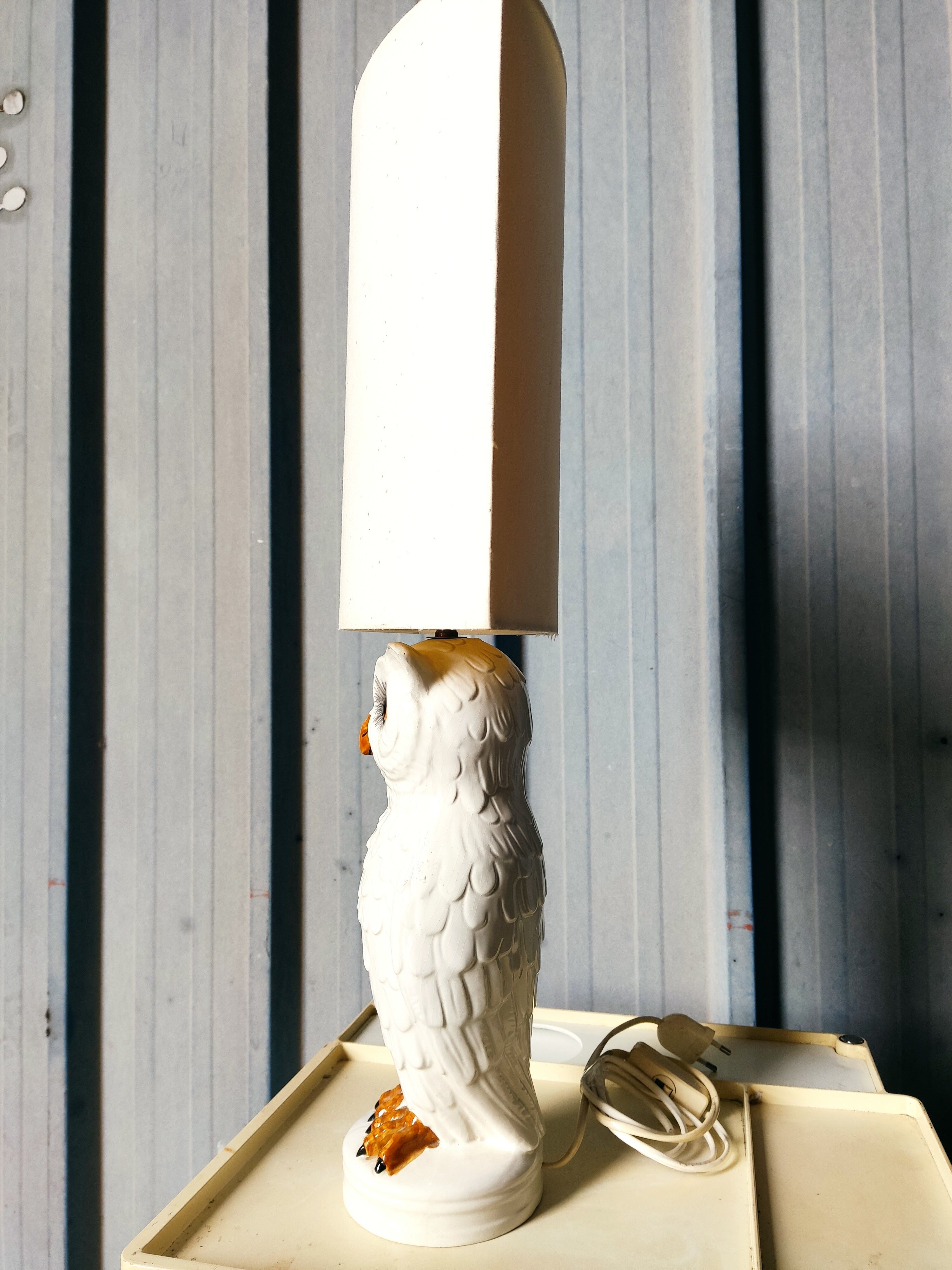Lampe chouette en céramique de la maison Chaumette