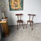 Pair of Savoyard tripod chairs, folk art, oak.