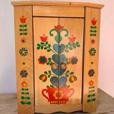 Vintage painted wooden doll cabinet