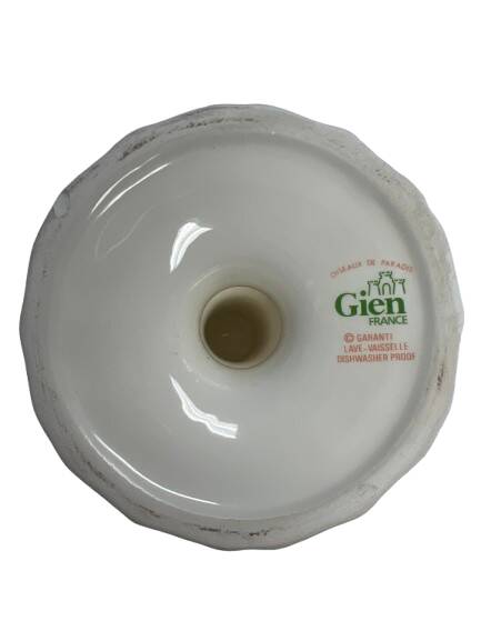 Candle holder in Gien, birds of paradise decor