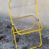 Yellow Plia folding chairs by Giancarlo Piretti for Castelli, 1960