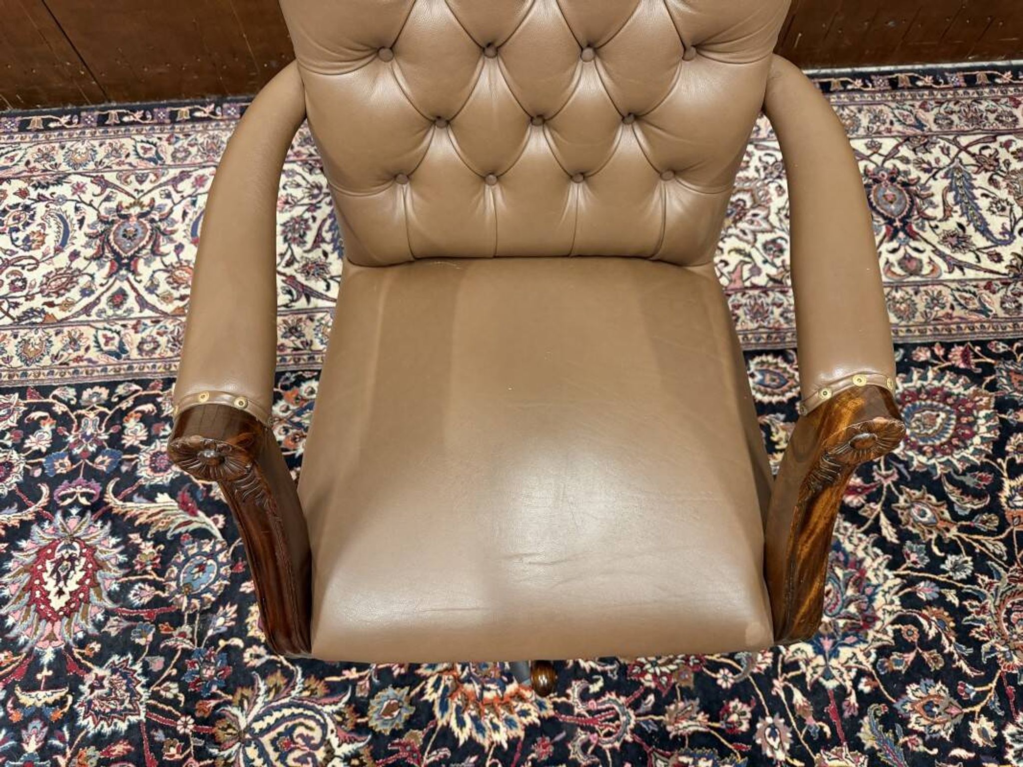 English Chesterfield Office Chair Brown
