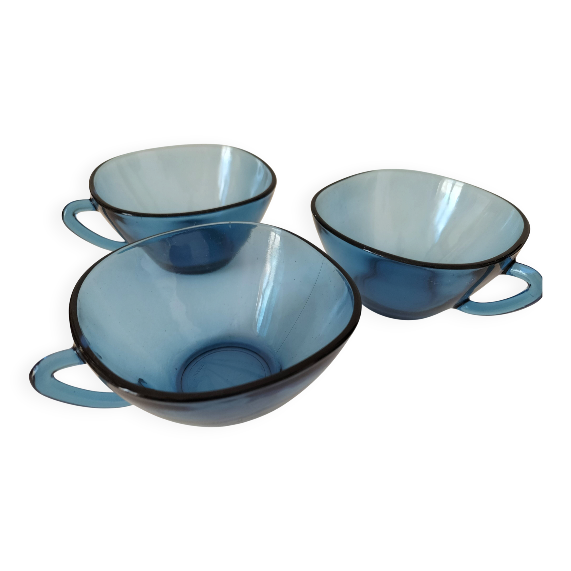 set of three blue Vereco cups