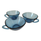 set of three blue Vereco cups