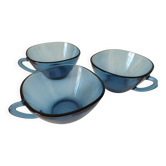set of three blue Vereco cups