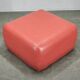 1980s Italian Postmodern Red Faux Leather Pouf Ottoman