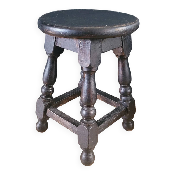 Tabouret ancien en bois pieds tournés
