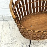 Vintage bamboo and wicker planter basket