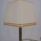 Pair of chrome and brushed metal lamps