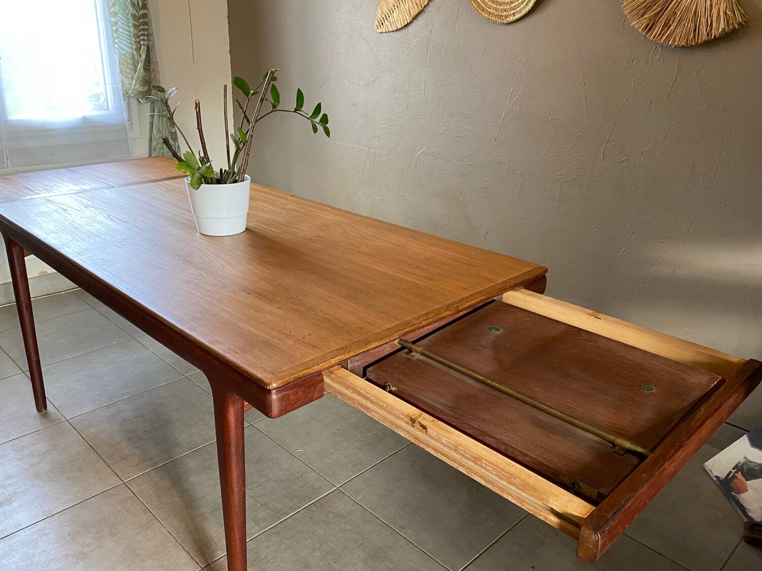 Vintage extendable teak table