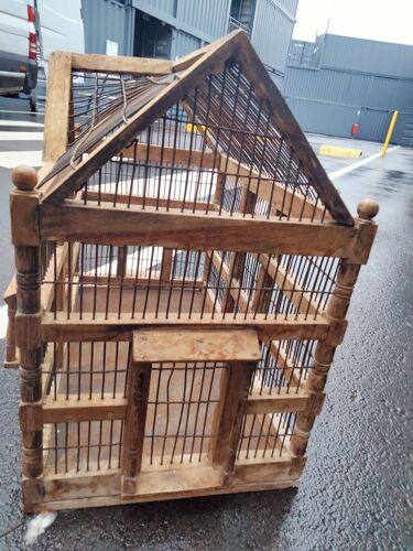 Cage a oiseaux ancienne bois vintage