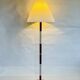 Mid-century floor lamp in teak and aluminum design w/ shade - Denmark 1960s