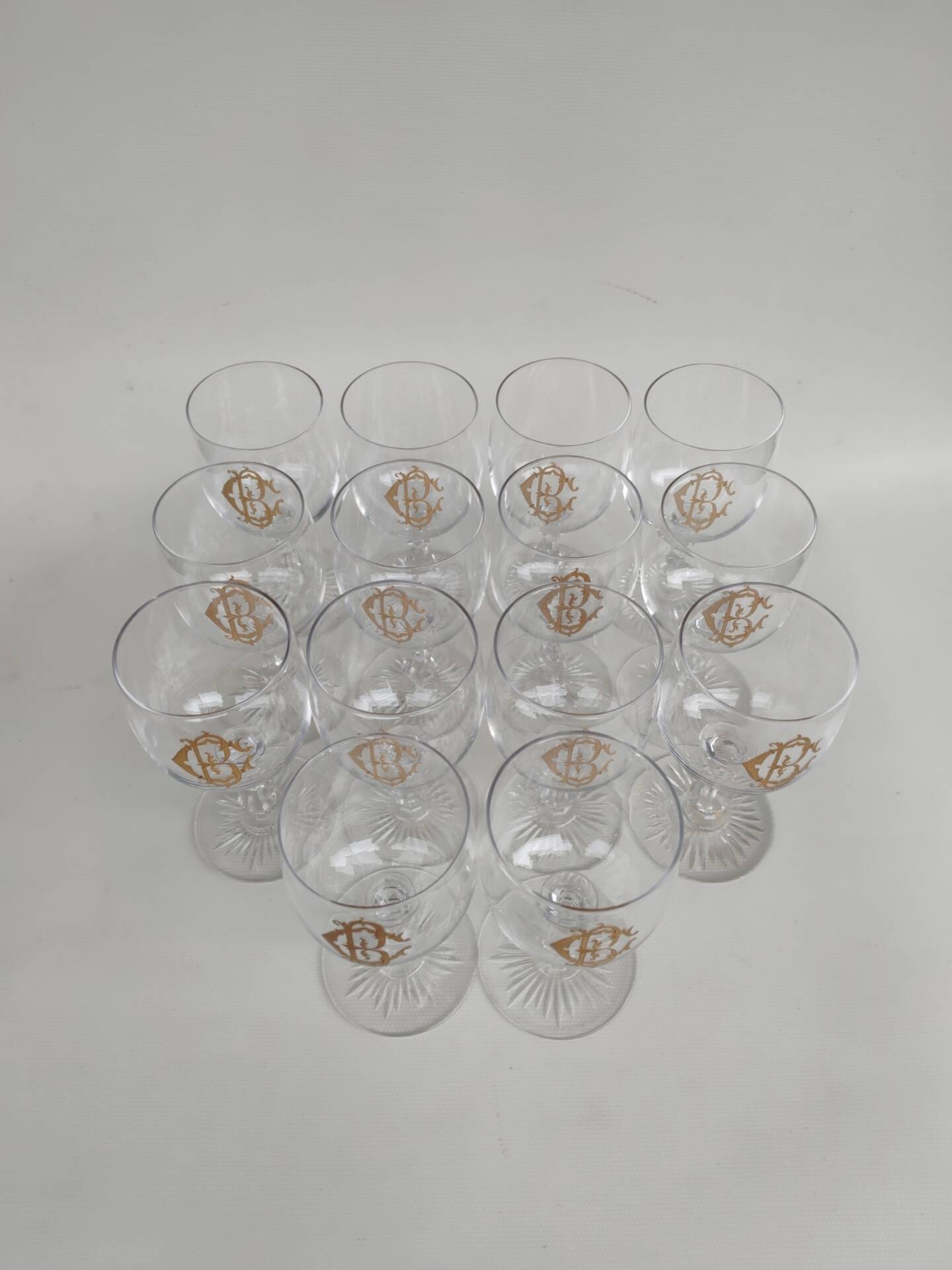 14 large crystal glasses from Saint Louis, early 20th century.