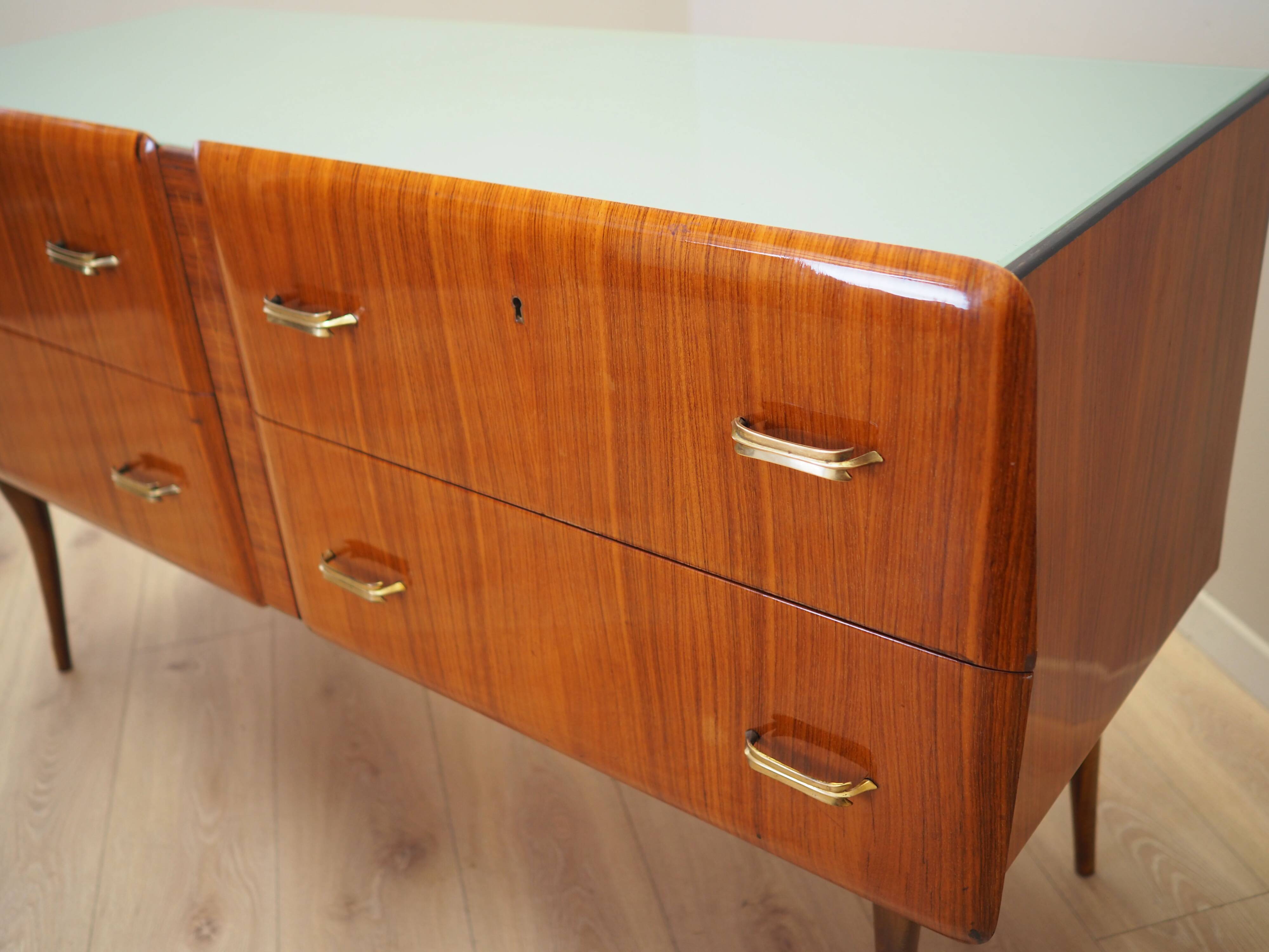 Mahogany chest of drawers, Italian design, 1960s, production: Italy