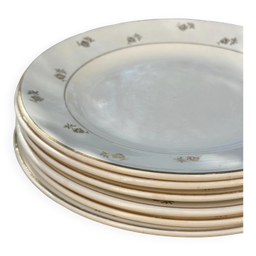 Assiettes à dessert faïence Digoin Sarreguemines Galibier, lot de 6