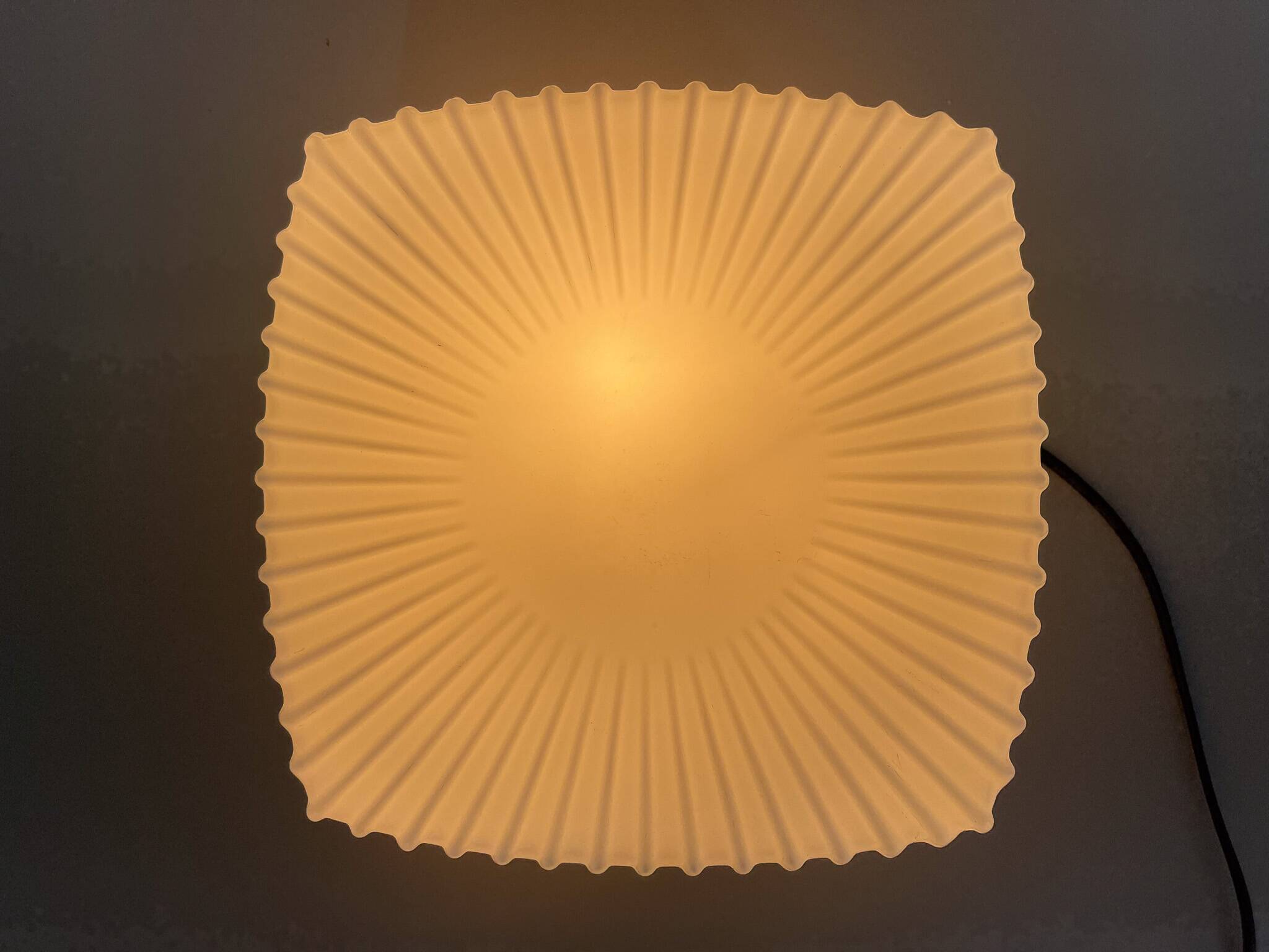 Mid-Century Milk Glass Ceiling Light, Czechoslovakia
