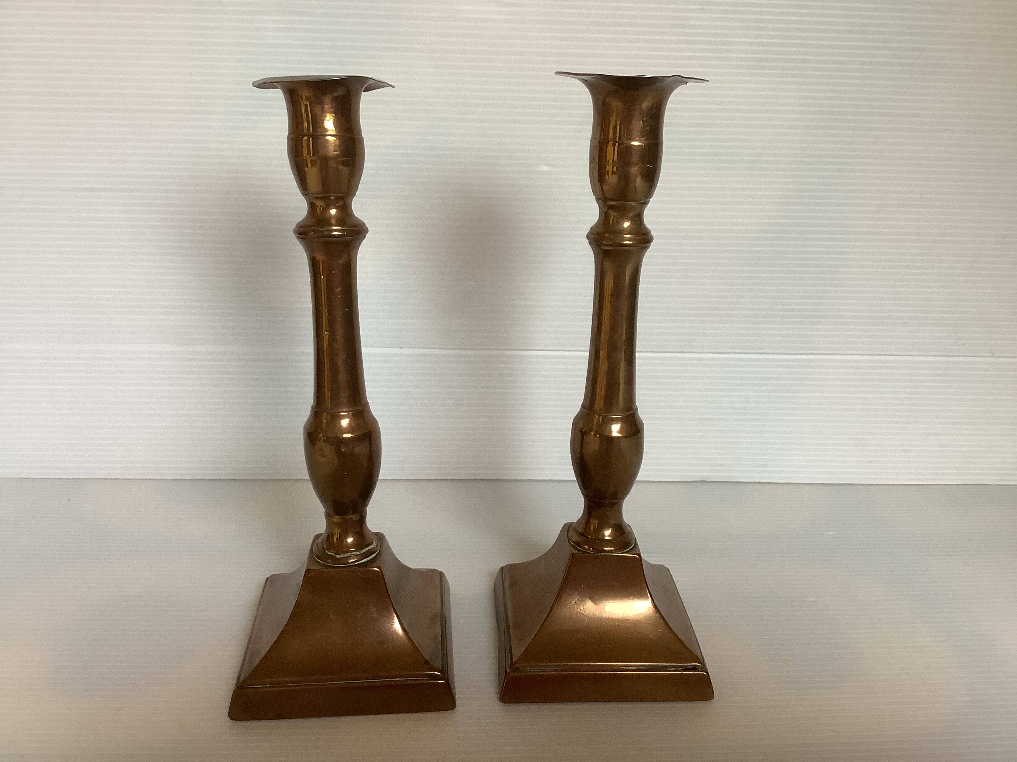 Pair of antique brass candlesticks