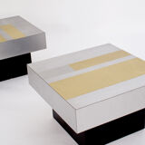 Pair of square coffee tables. USA, 1970