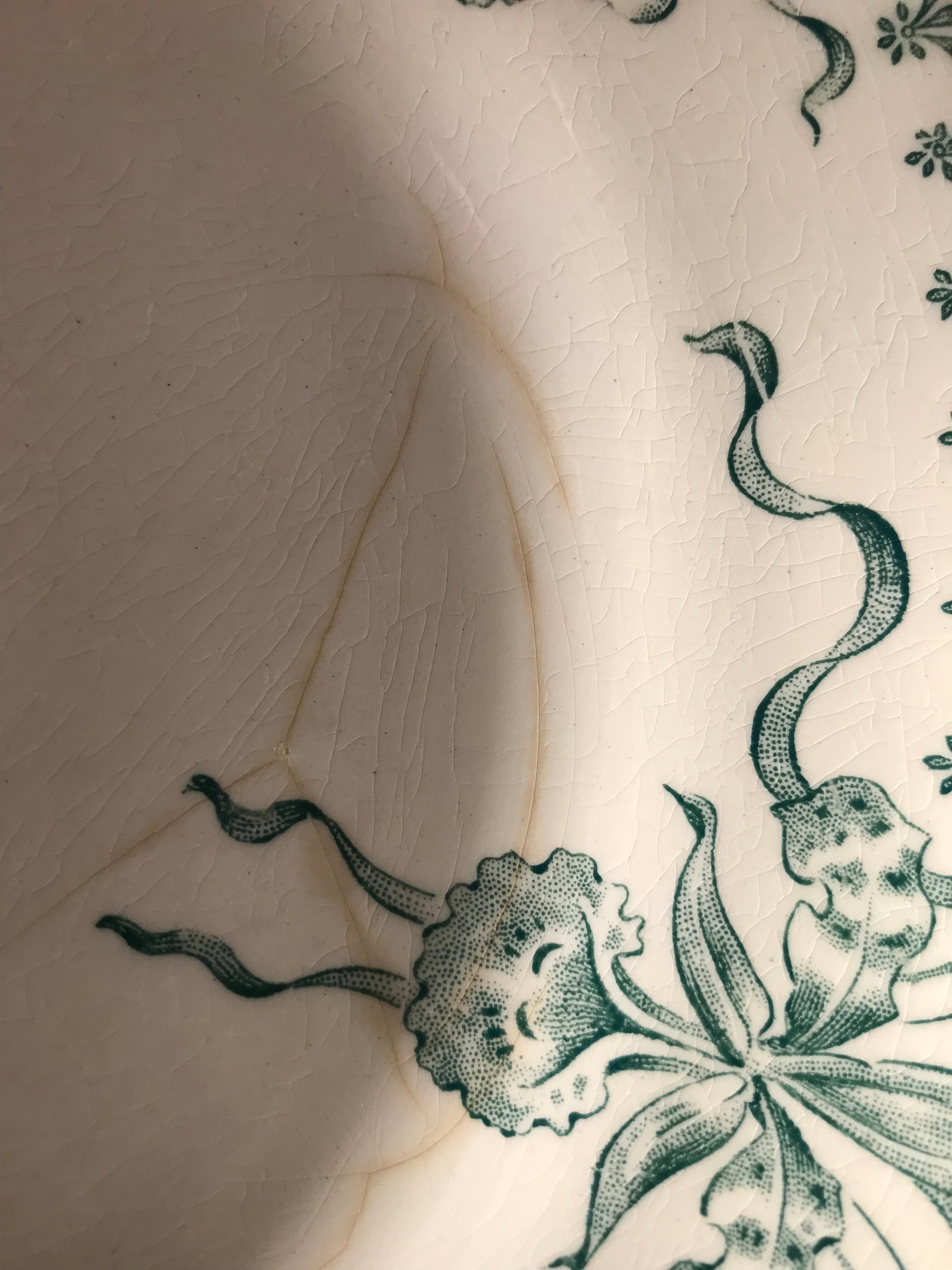 Antique opaque porcelain plates from gien "venice"