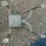 Vintage metal and glass side table