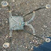 Vintage metal and glass side table