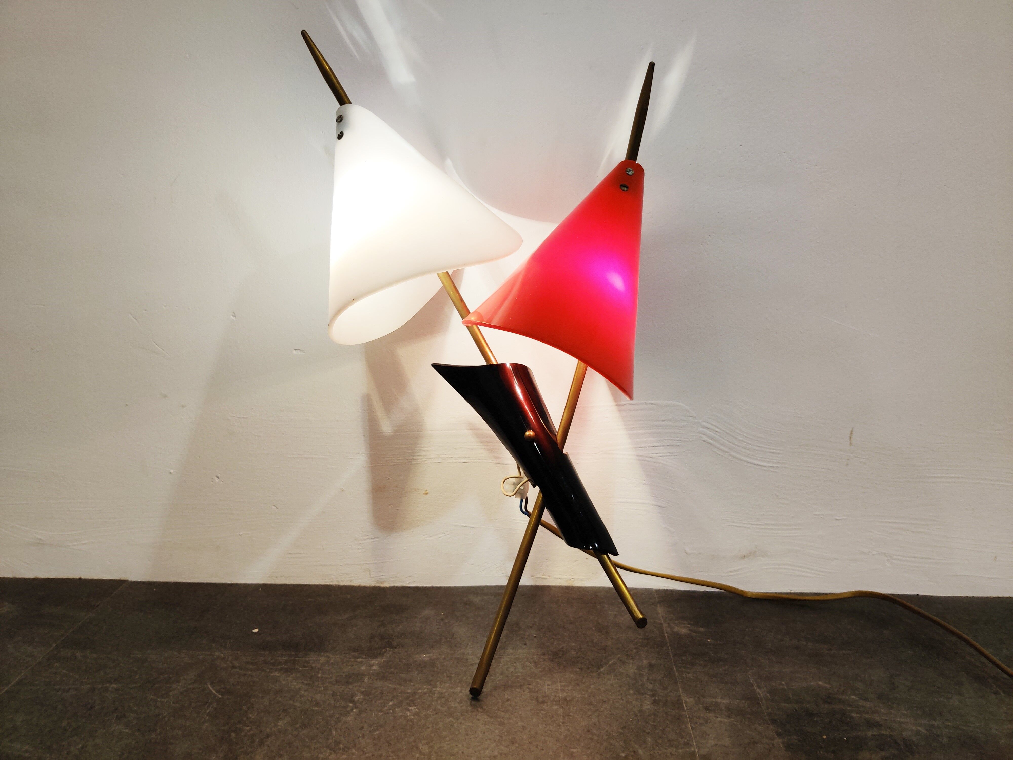 Mid century italian coloured wall light, 1950s