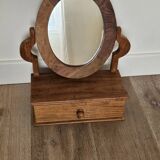 Miroir de coiffeuse pivotant en bois
