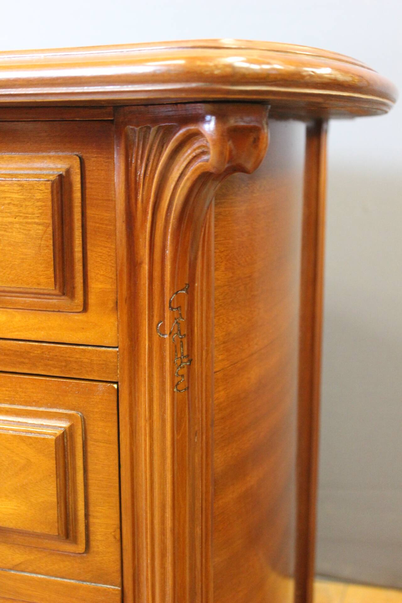 Art Nouveau Mahogany Desk Plate by Emile Gallé