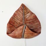 Mid-Century ceramic earthenware sconce, palm leaf shaped