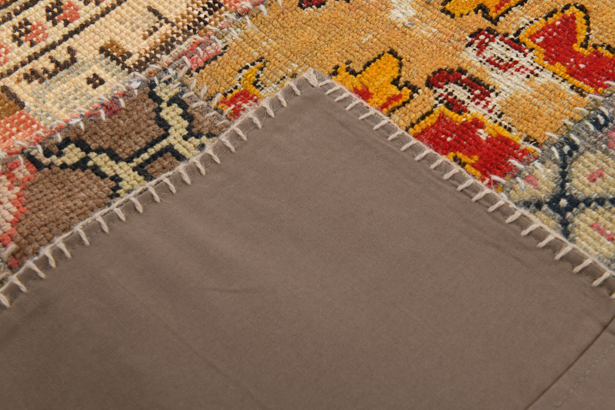 5x8 Handknotted Red Turkish Patchwork Rug, 242x173Cm