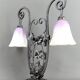 Important Wrought Iron Double-Headed Lamp by Schneider, Art Deco, c. 1920