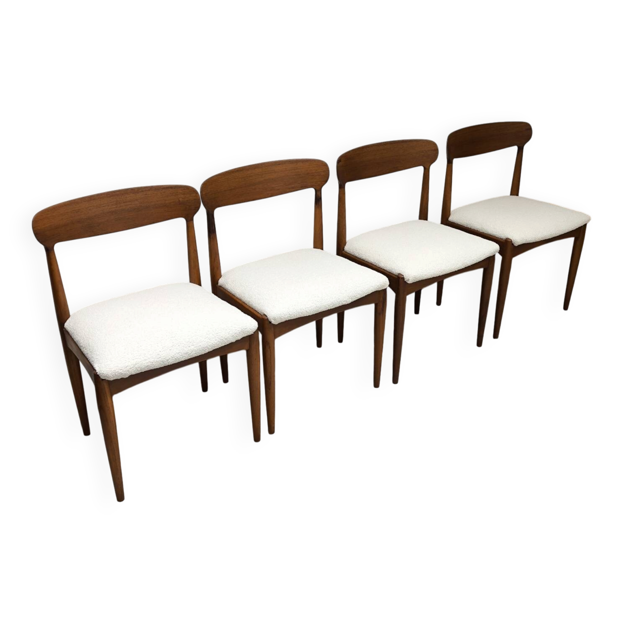 4 vintage Scandinavian teak chairs by Johannes Andersen 1960