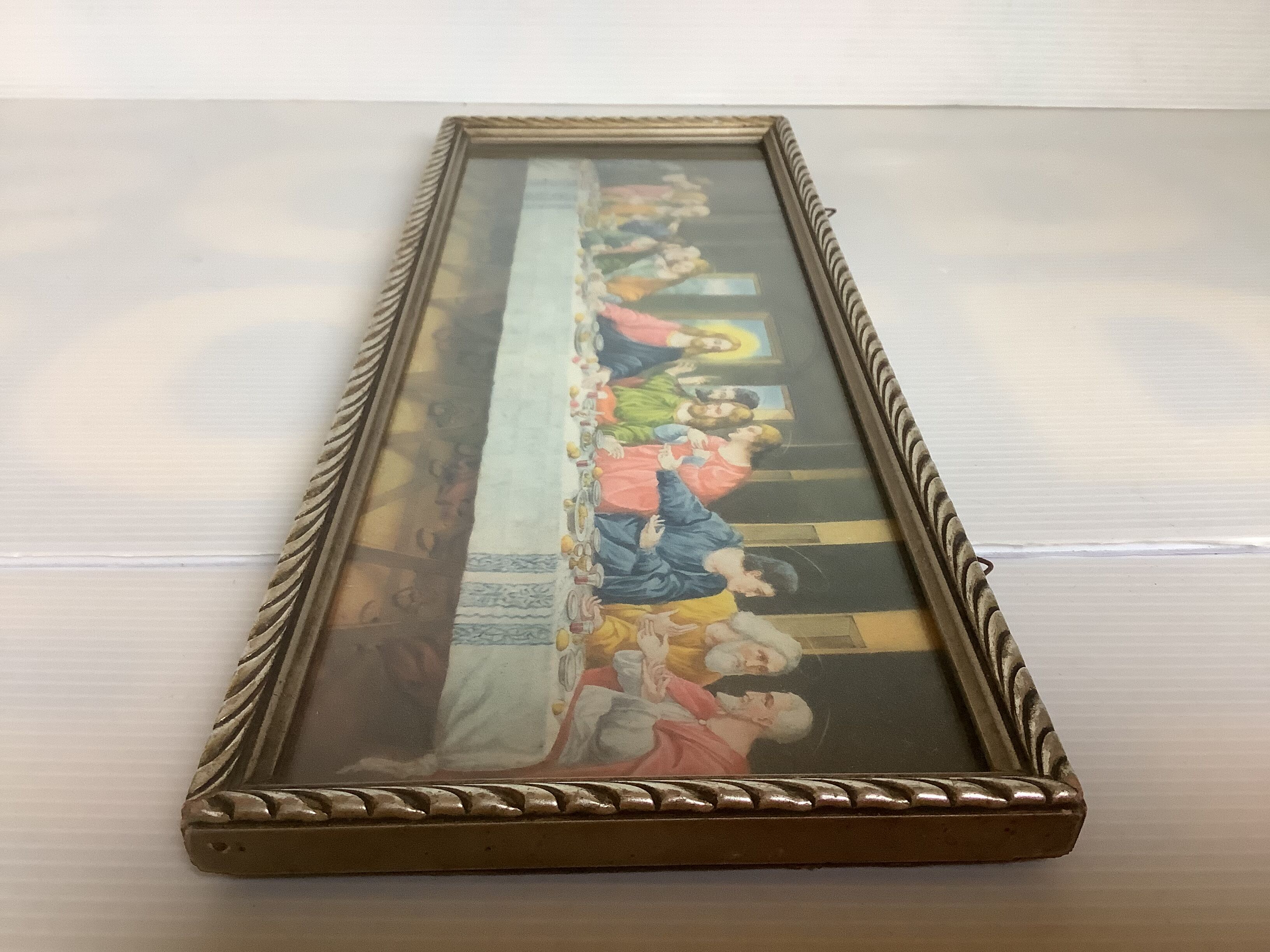 Ancient religious setting of the Last Supper with Jesus Christ and the 12 apostles