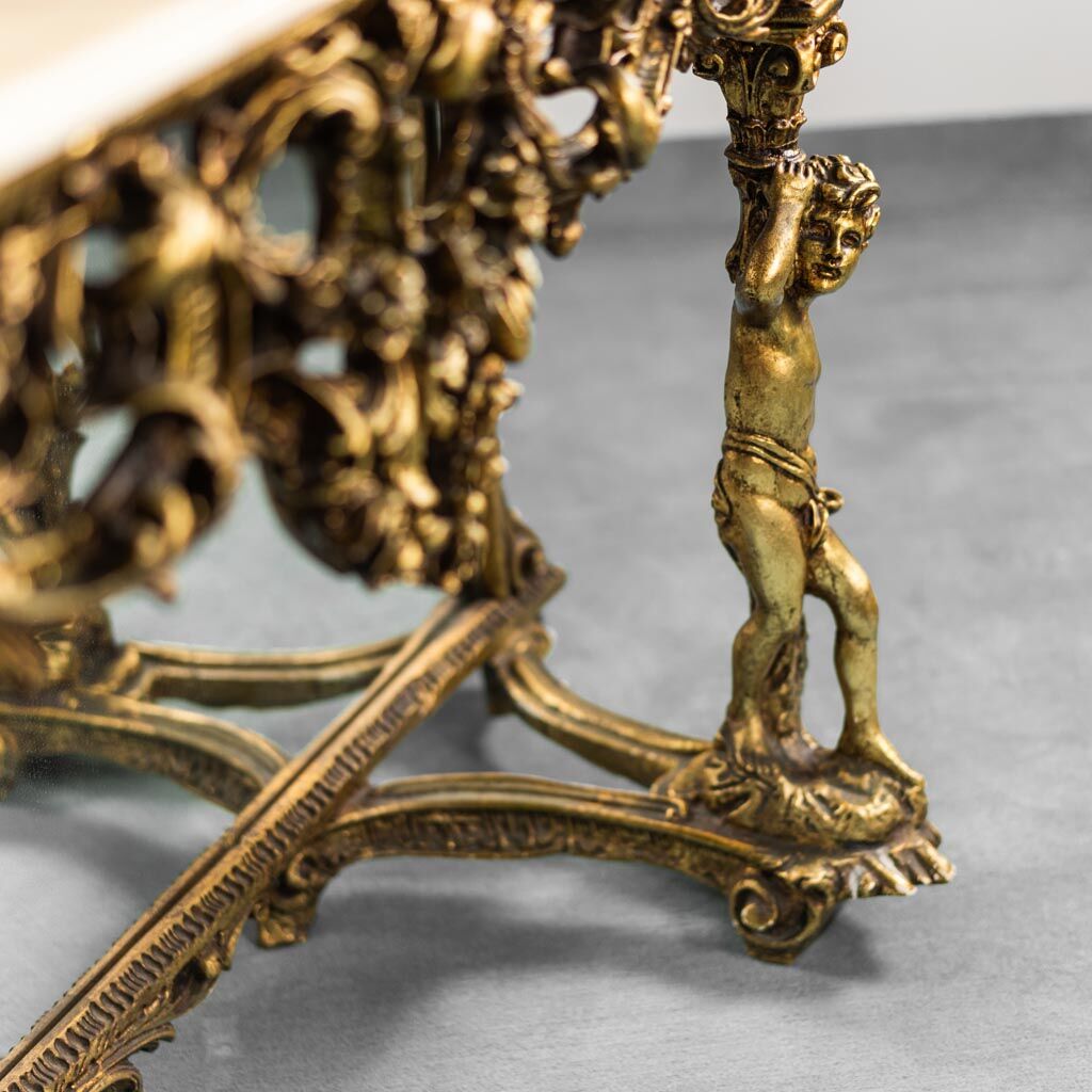 Console in marble gold leaf 50s vintage modern