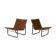 Paire de chauffeuses Kebe Danemark circa 1975 acier et toile "chocolat"