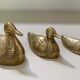 Suite of 3 ducks in golden brass Authentic Vintage 70