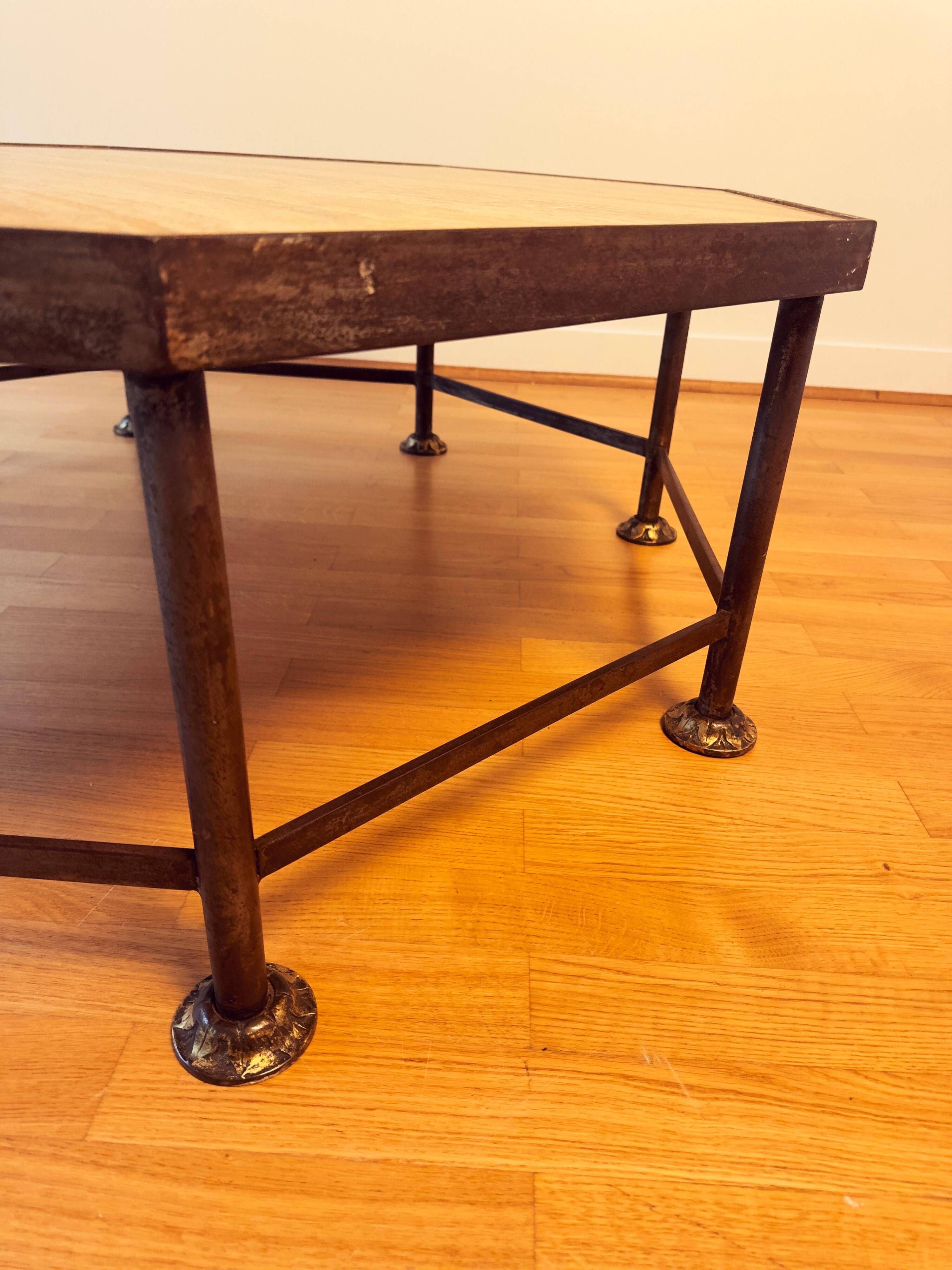 French Octagonal Travertine Coffee Table in the Style of Maison Jansen, 1960s