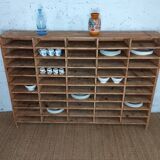 Wooden sorting cabinet with 50 compartments.