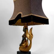Sculptural Lamp in Bronze with double green and gold patina, Suvannamaccha