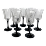 Luminarc Octime glasses with black stem art deco design - Luminarc wine glasses