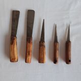 Set of 5 ancient knives, Brutalist Folk Art