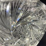 Covered pot and bohemian cut crystal jar